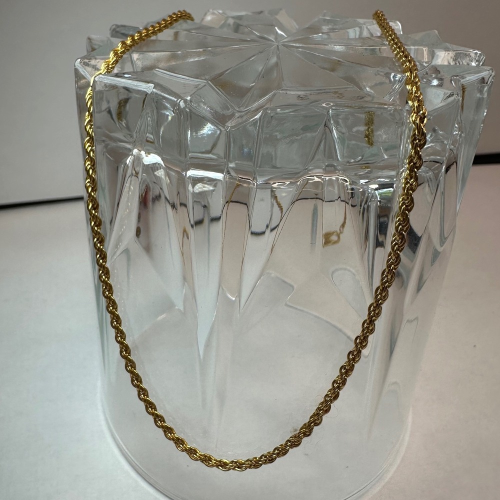 Women Necklace 17in Gold Excellent Rope Chain Korea Vintage Style Minimal Twist